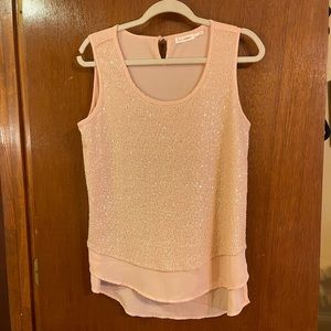 Light pink sequin tank